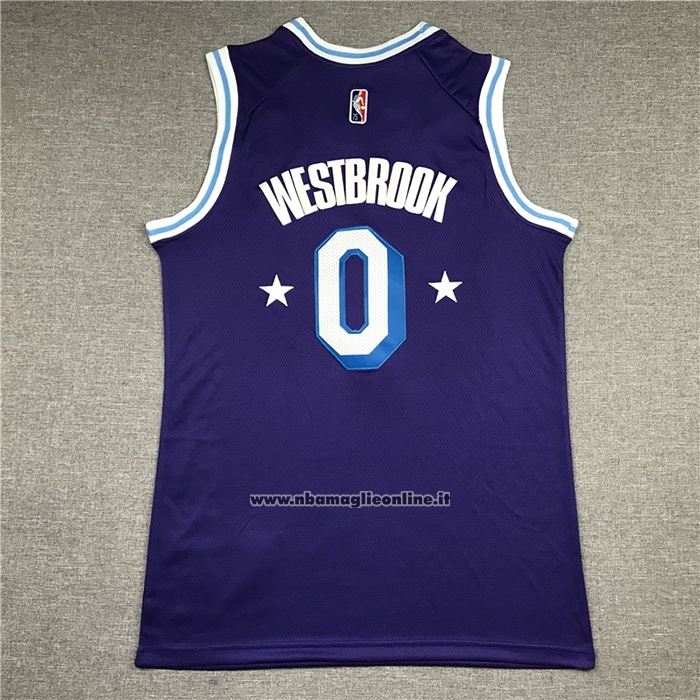 Maglia Los Angeles Lakers Russell Westbrook #0 Citta Edition 2021-22 Viola
